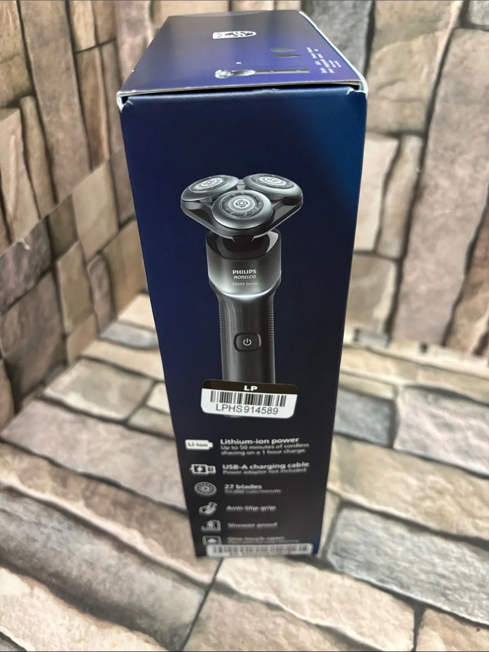 New Philips Norelco Shaver 5000X wet and dry electric shaver.